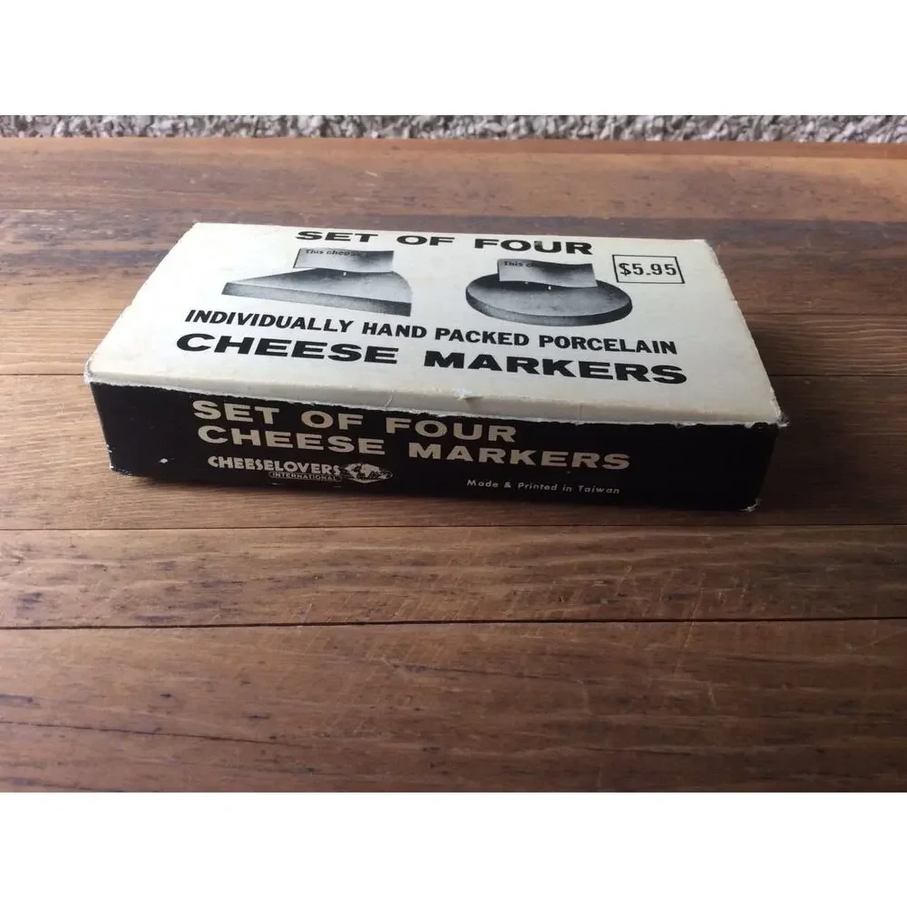 Cheeselover's International Vintage Set Of Four Porcelain Cheese Markers - Flags
